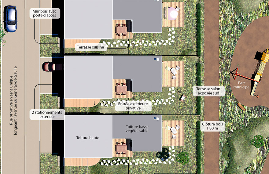 Implantation maison bois Noyal sur Vilaine